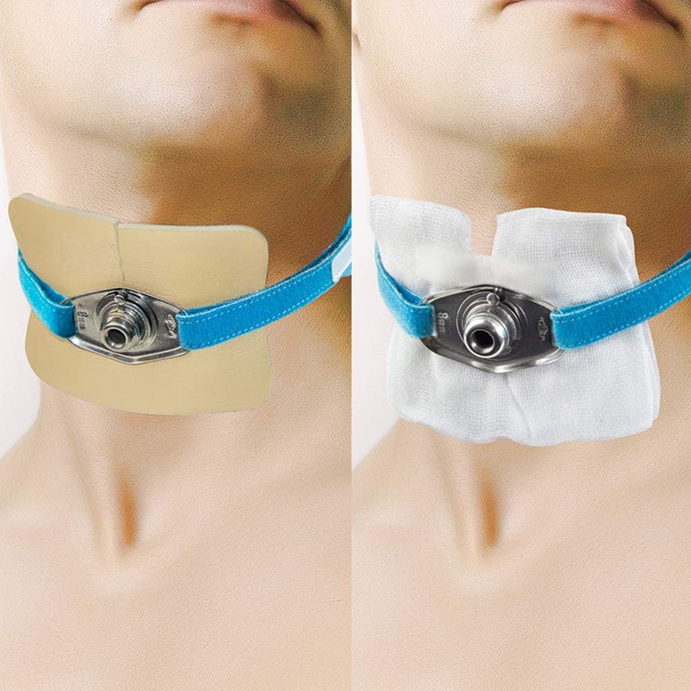 Soporte para tubo de traqueotomía  Collar traqueostomía traqueotomíacorbata  Banda para el cuello para tubo de traqueotomía fijo (talla única), 3