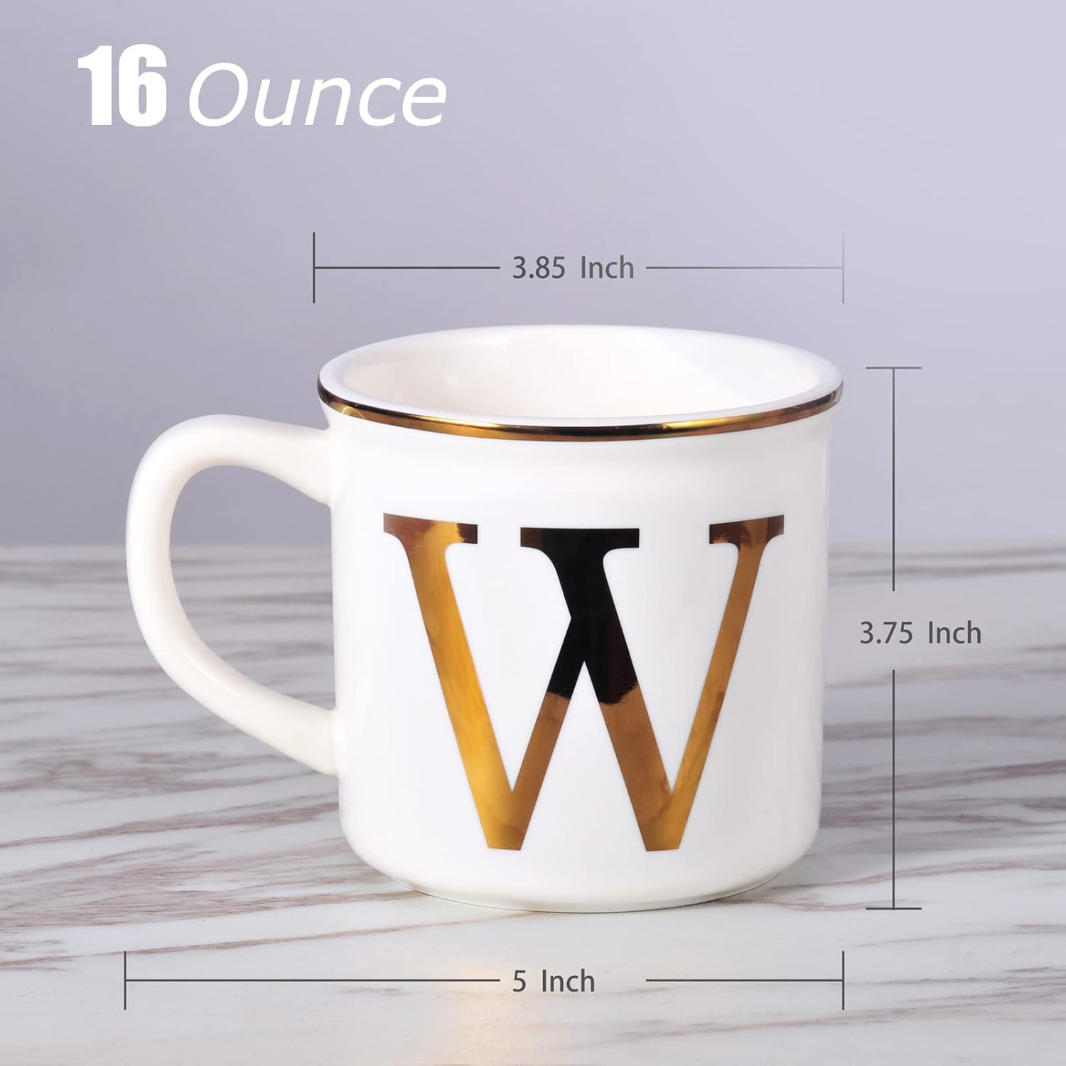 Taza de cerámica, con inicial