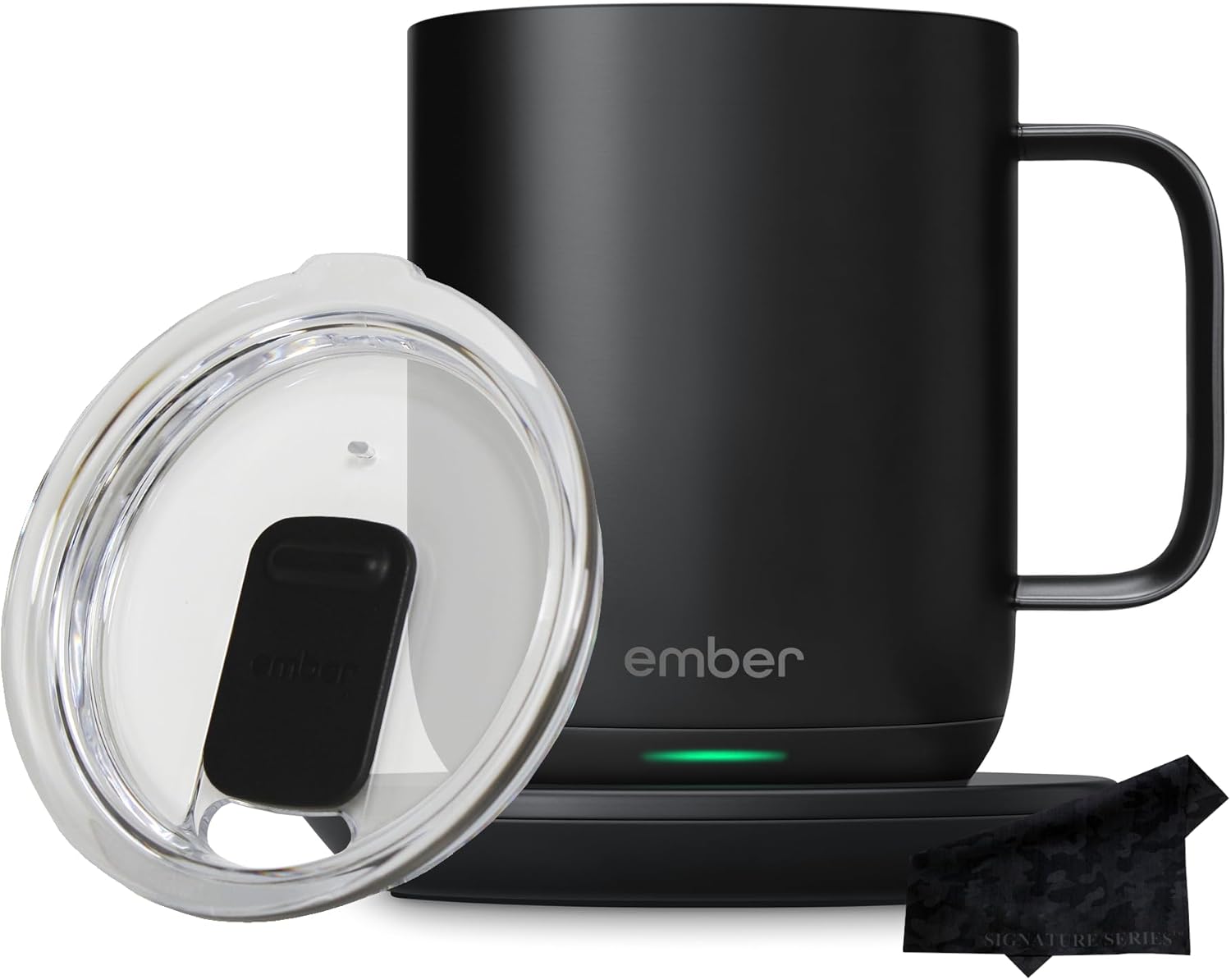 Ember – Taza inteligente con control de temperatura, 2, 10 onzas, color negro, duración de la batería de 1.5 horas, taza de café calentada