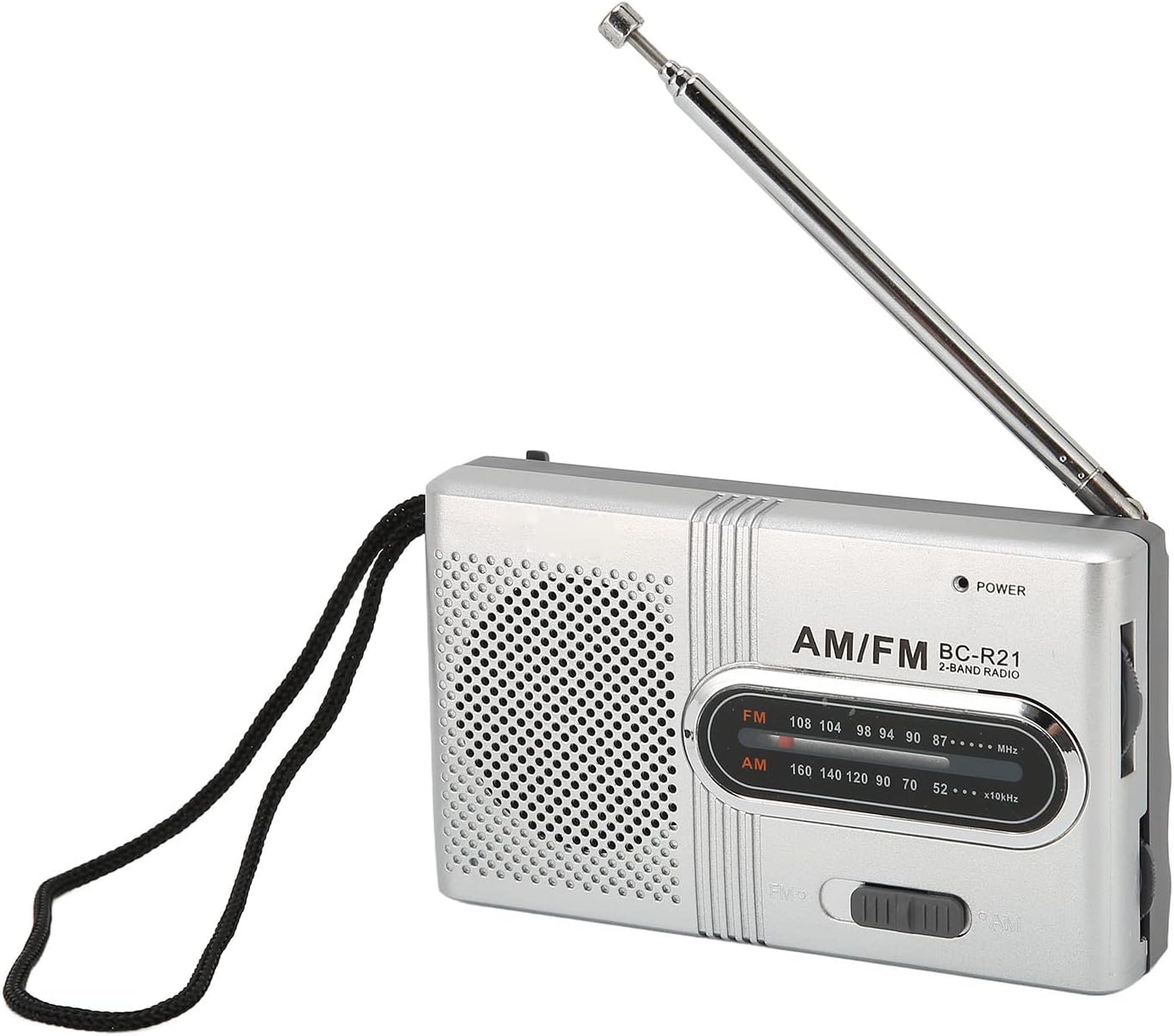 Radio AM FM portátil con conector para auriculares, radio de transistor de bolsillo portátil de larga duración con altavoz de 5 W, para el hogar al