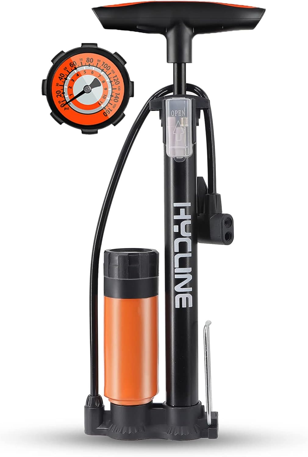 Hycline Bomba portátil para bicicleta de piso bomba de neumáticos de bicicleta – Bombas de aire de alta presión de 150160 PSI con válvula Presta y