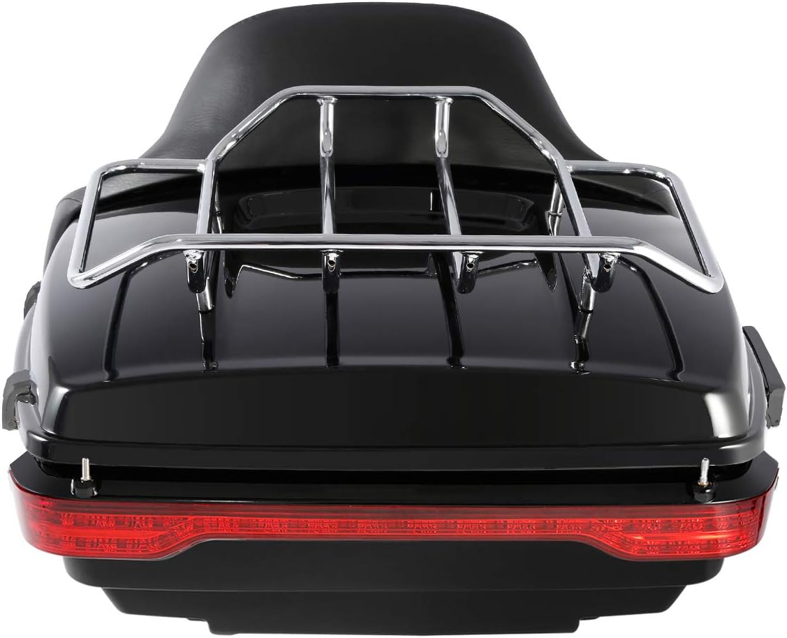 XFMT Portaequipaje de respaldo con luz LED de frenogirocola para Harley Touring Tour Pak 2014-2020