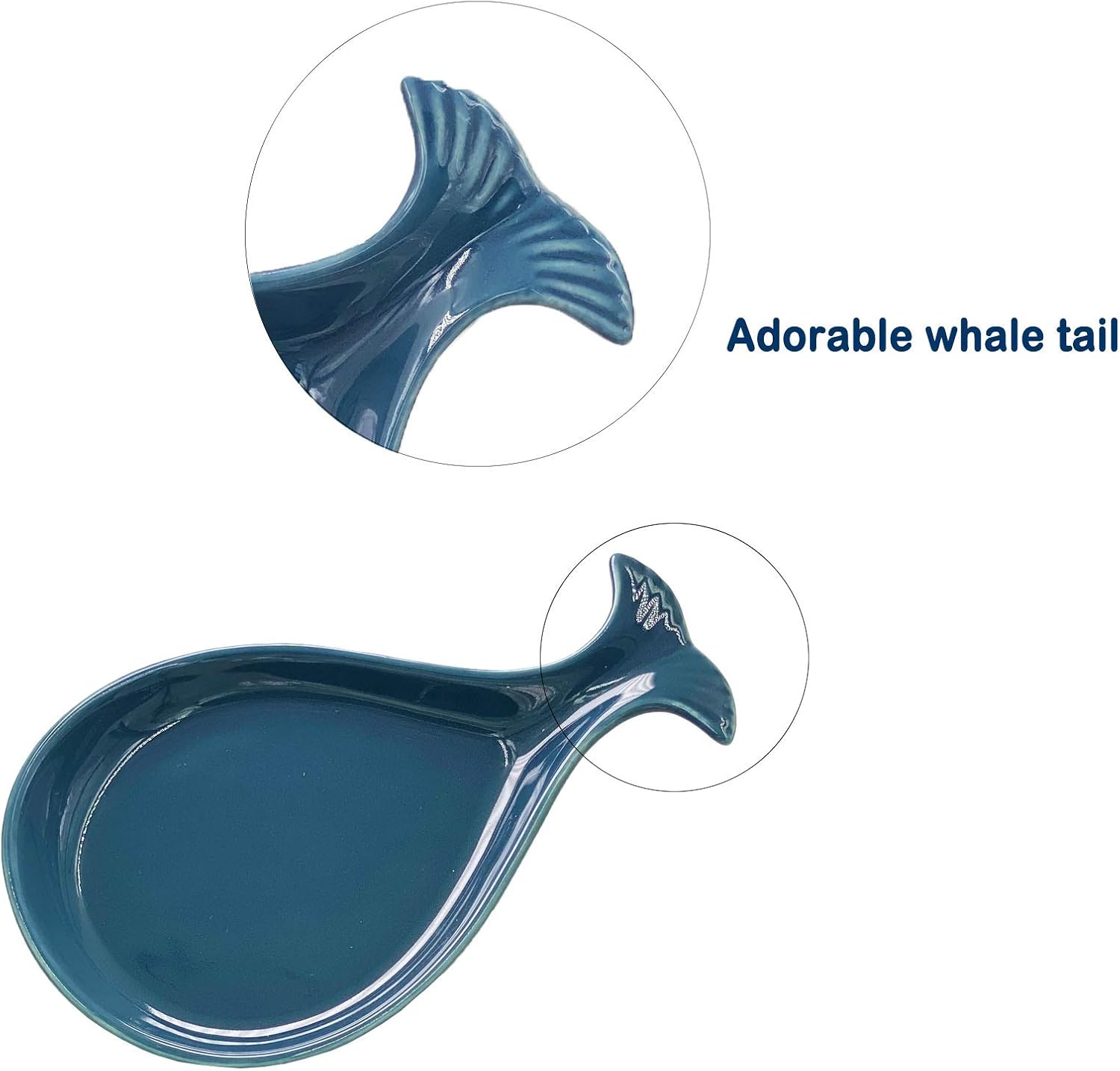 Cuchara costera de cerámica para cocina, ballena