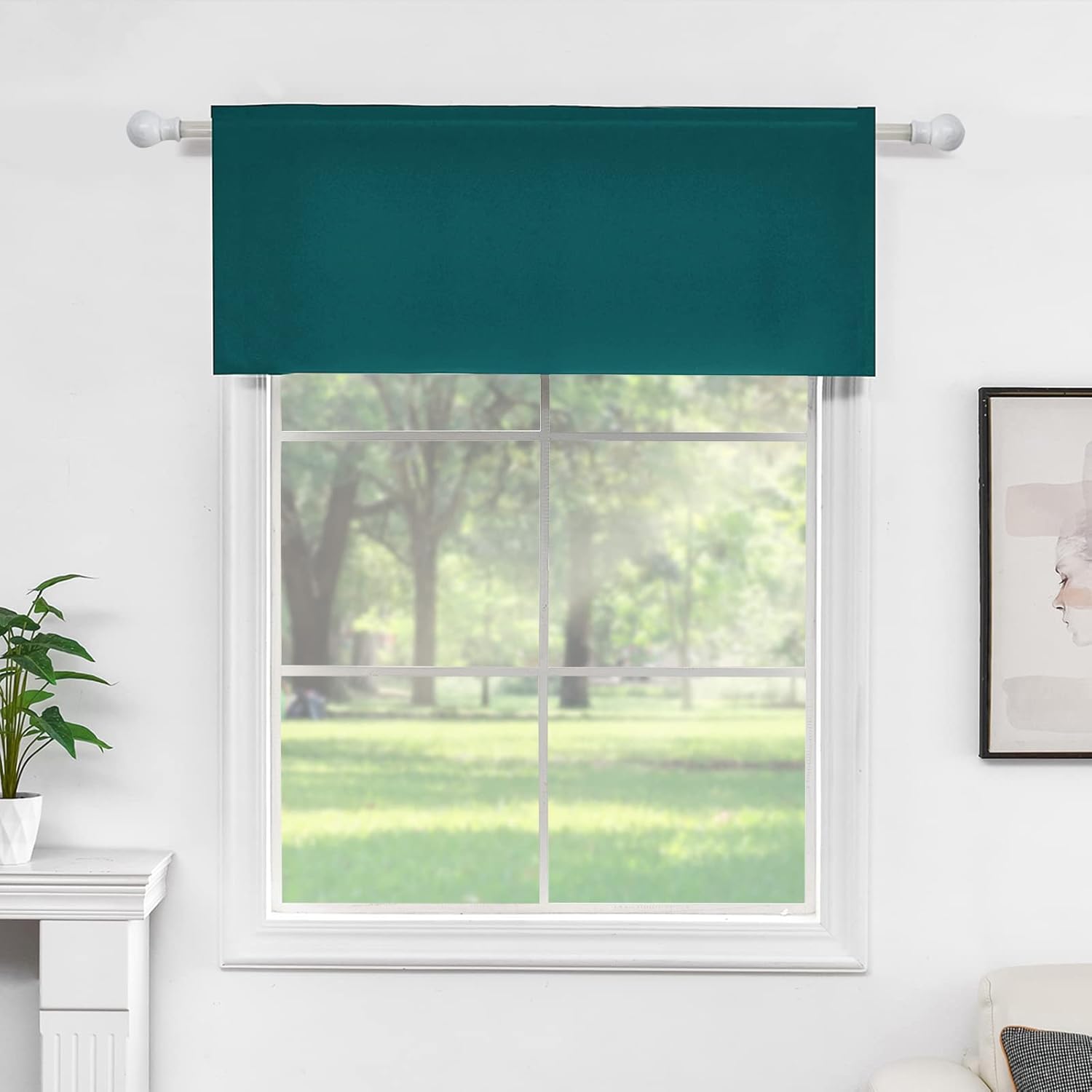 Cenefas verdes para ventanas, cocina, baño, comedor, sala de estar, dormitorio, cafetería, oficina, lavandería, bolsillo para barra de 18 pulgadas