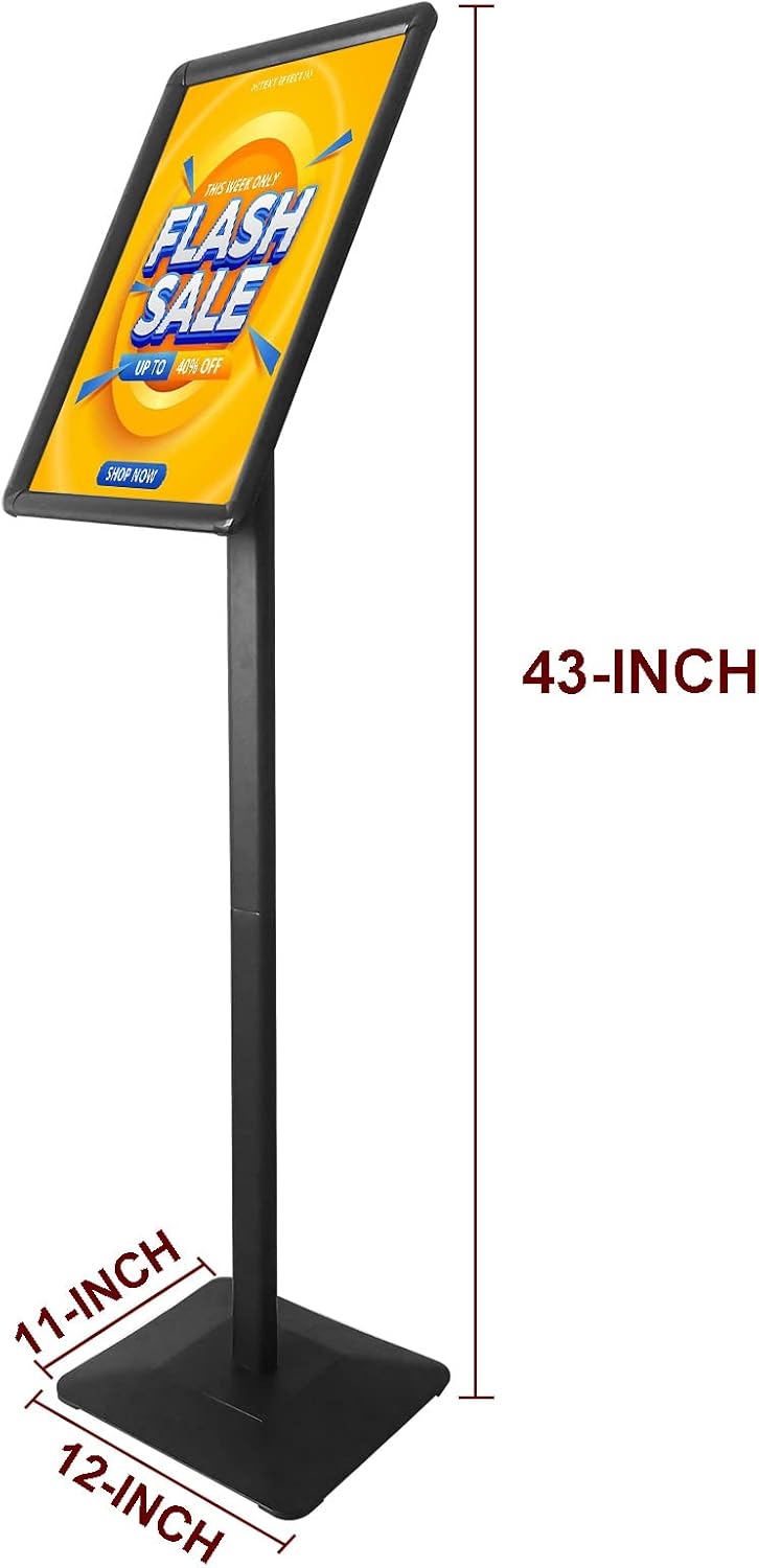 YDisplay Soporte para letreros de 8.5 x 11 pulgadas, soporte para póster para exteriores e interiores, con base resistente, soporte de suelo con