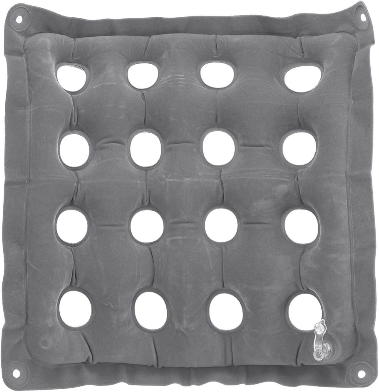 PATIKIL Cojín de asiento inflable, cojín de asiento de aire portátil, transpirable, flocado, cuadrado, para el hogar, sillas de ruedas, sillas de