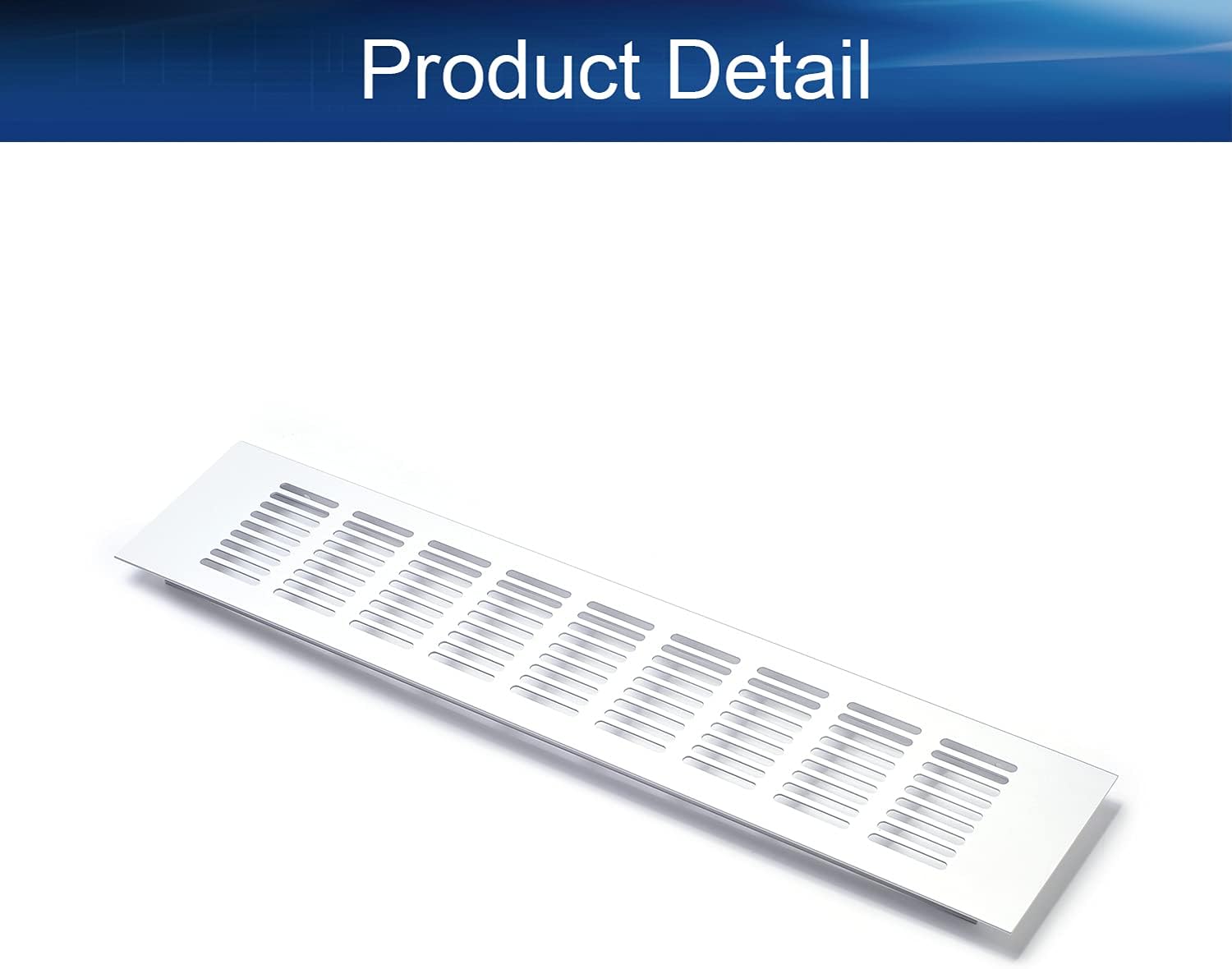Bettomshin Rejilla de ventilación cuadrada de aleación de aluminio de 15.75 x 3.15 pulgadas (largo x ancho), rejilla de ventilación cuadrada de
