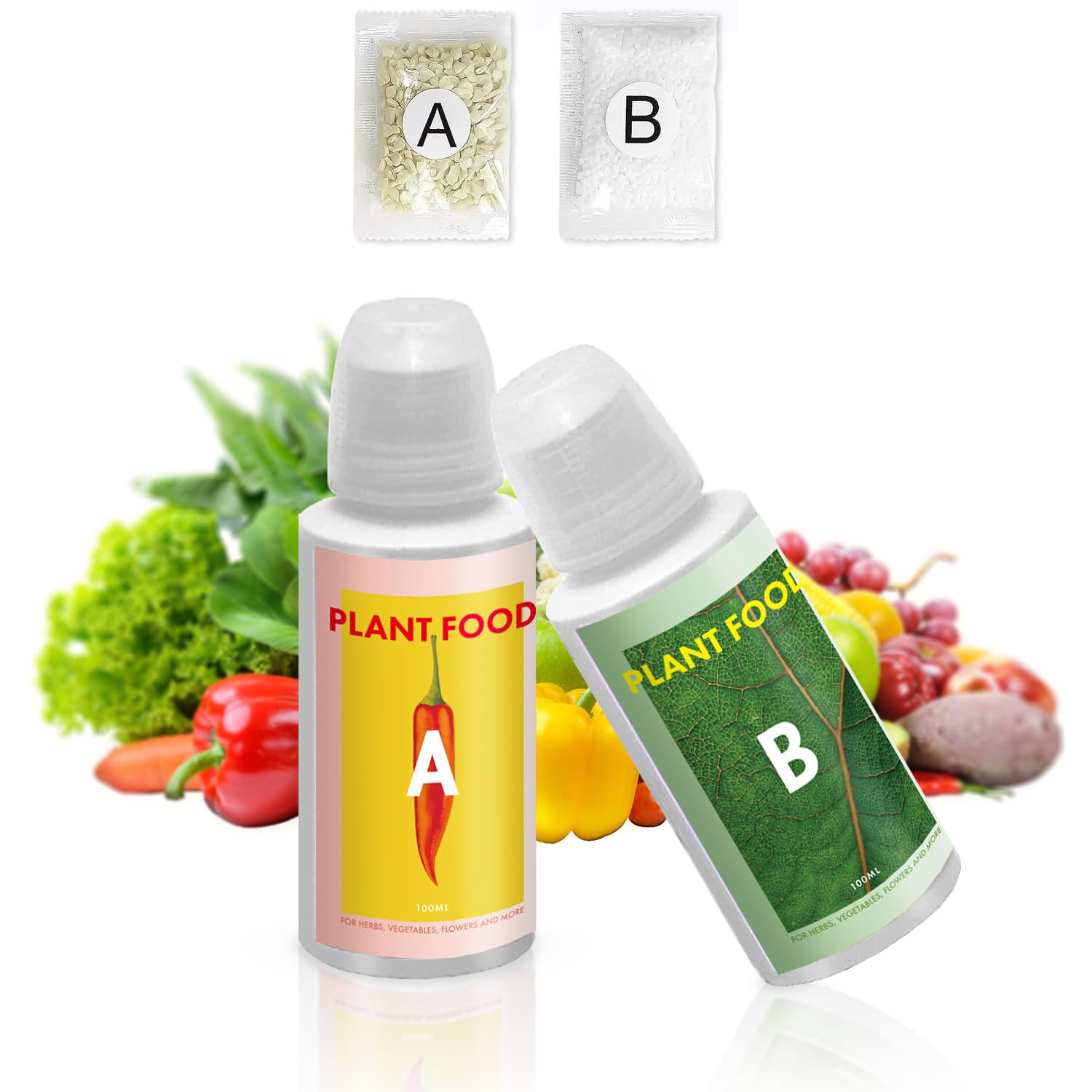 Inbloom Alimentos para plantas, nutrientes hidropónicos, kit de sistema de cultivo hidropónico, General A & BFertilizante sólido soluble en agua