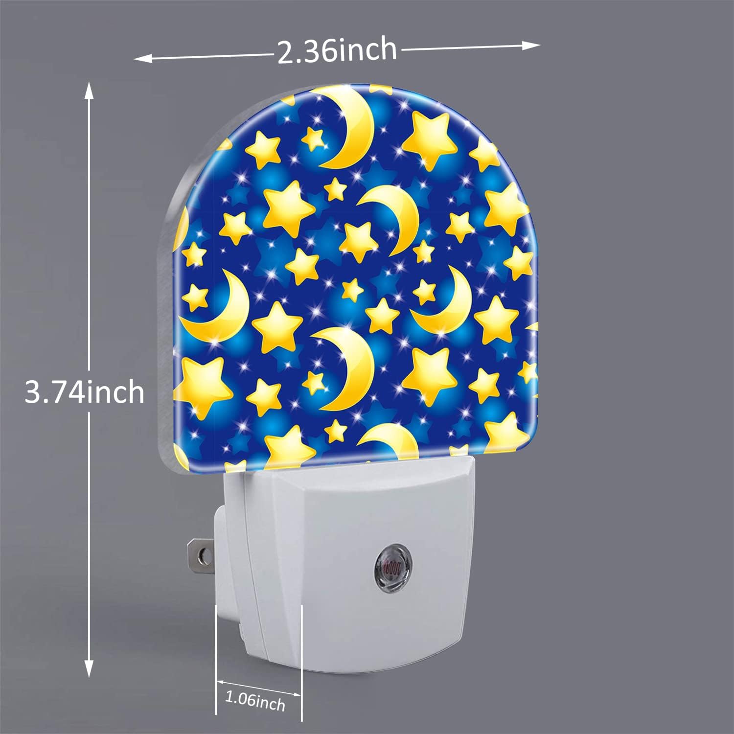 Luz nocturna de cielo nocturno, estrellas y lunas, luces nocturnas enchufables a la pared, sensor de anochecer a amanecer, 0.5 W, luz nocturna