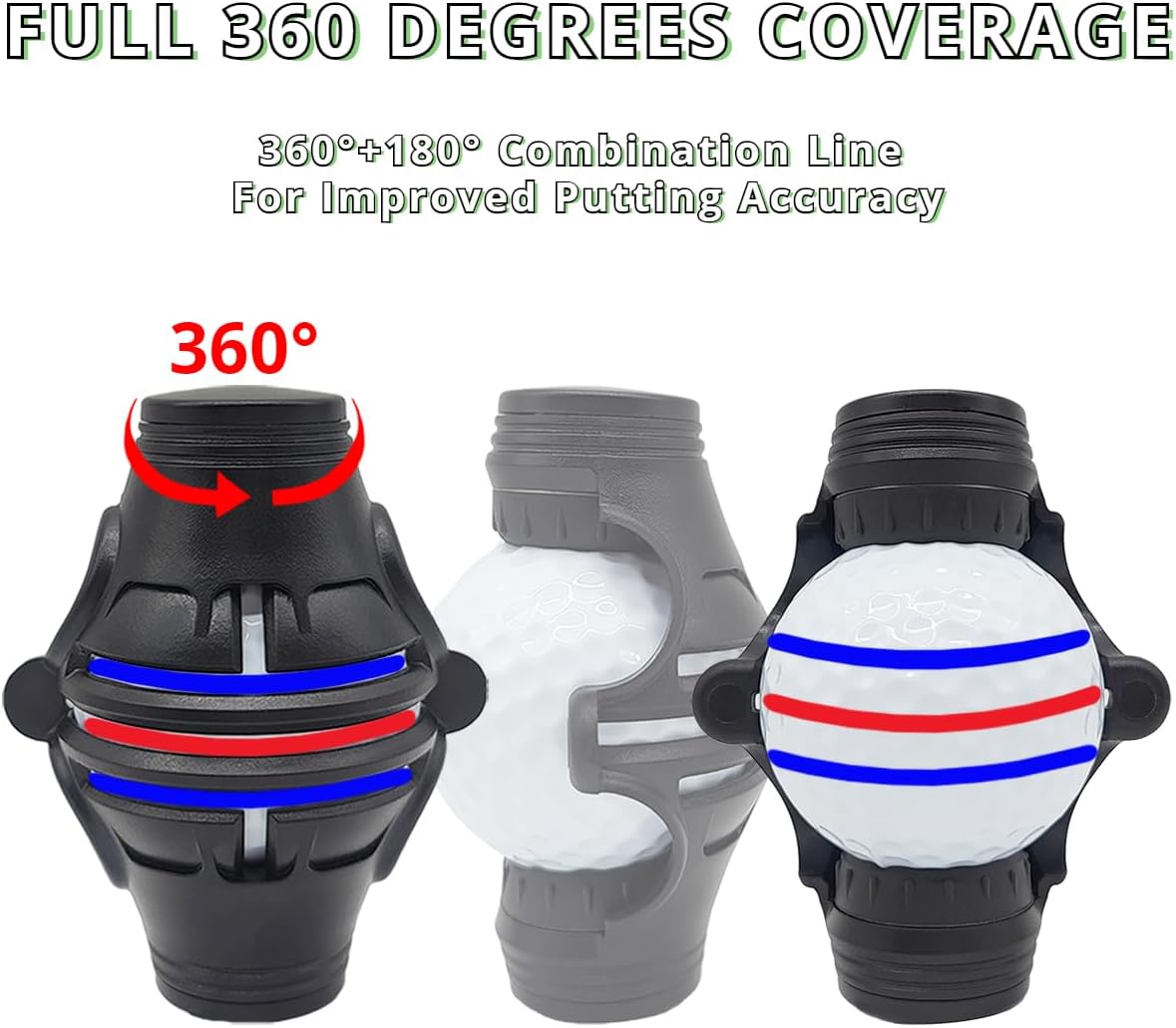 1 paquete de marcadores de pelota de golf 360  Marcador de línea de golf  Herramienta de marcado de alineación de pelota de golf para herramientas