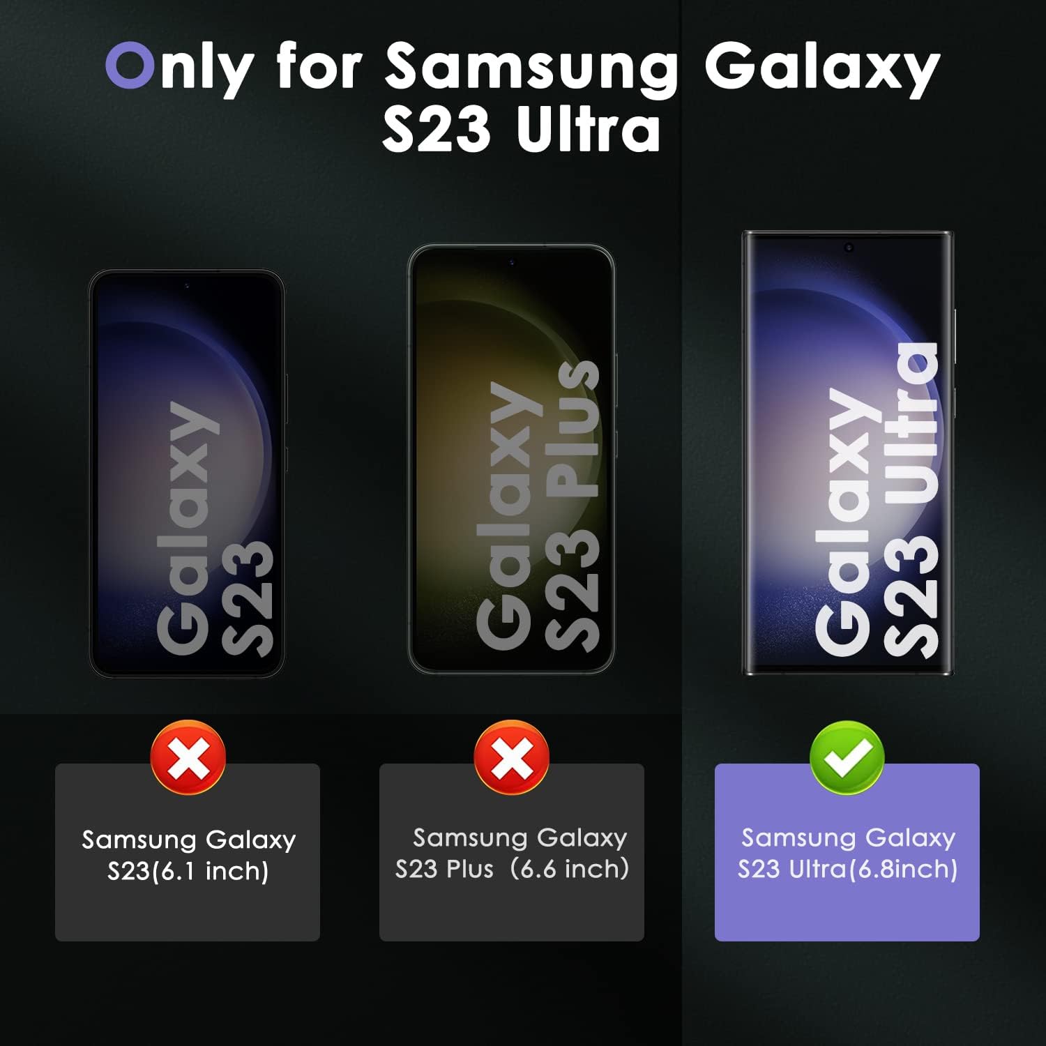 Asstar Paquete de 3 protectores de pantalla para Samsung Galaxy S23 Ultra, paquete de 3 protectores de pantalla de vidrio templado 9H con 3