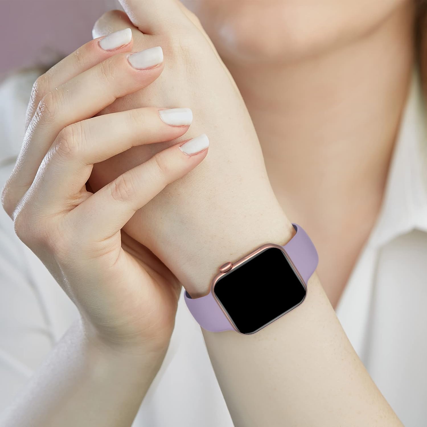 Paquete de 4 correas de silicona compatibles con Apple Watch de 1.496 pulgadas, 1.575 pulgadas, 1.614 pulgadas, 1.654 pulgadas, 1.732 pulgadas,