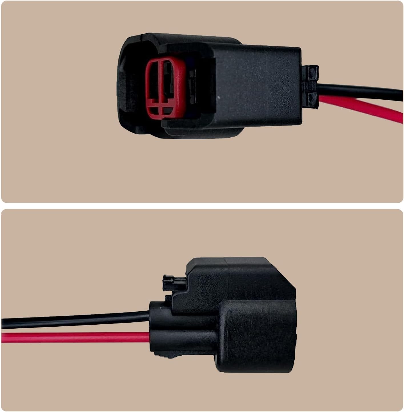 GKmow Pack-2 EV6 EV14 Conector del inyector con cable, conector estándar del inyector de combustible de productos del motor para la mayoría de los