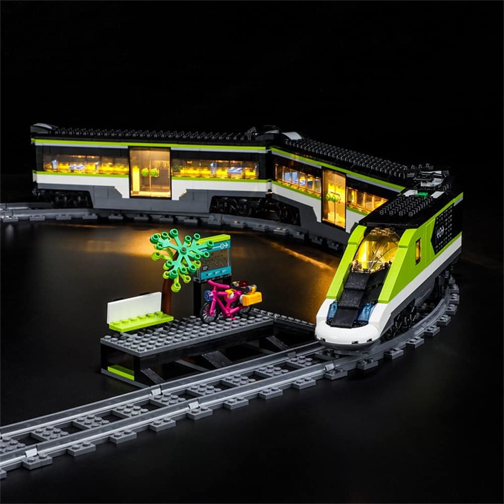 Kit de luces LED compatible con tren de pasajeros Lego Express, juego de iluminación para modelo de construcción City 60337 (juego de modelos no