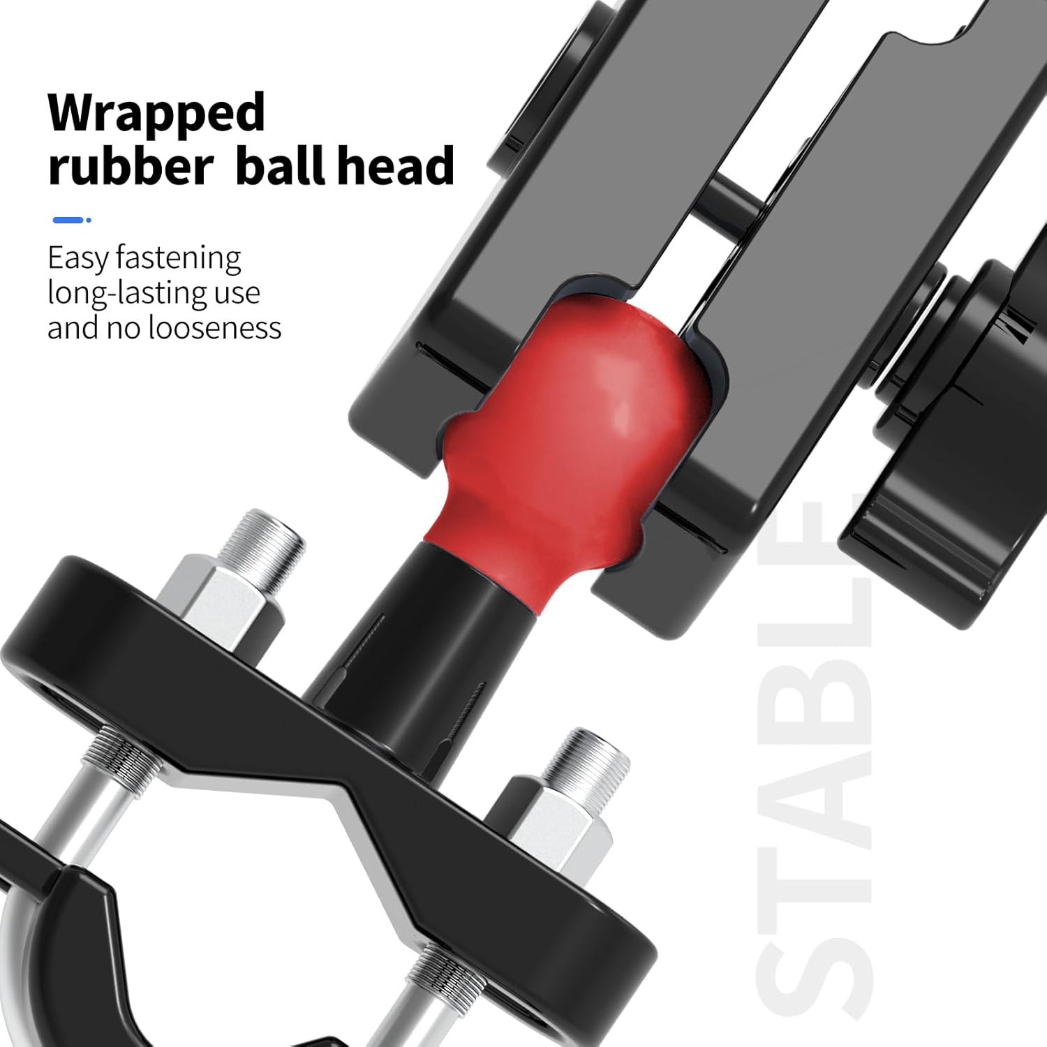 Soporte de teléfono para motocicleta con amortiguador de vibraciones, soporte de teléfono de motocicleta de 360 para 4.7″-7.1″, nailon súper estable