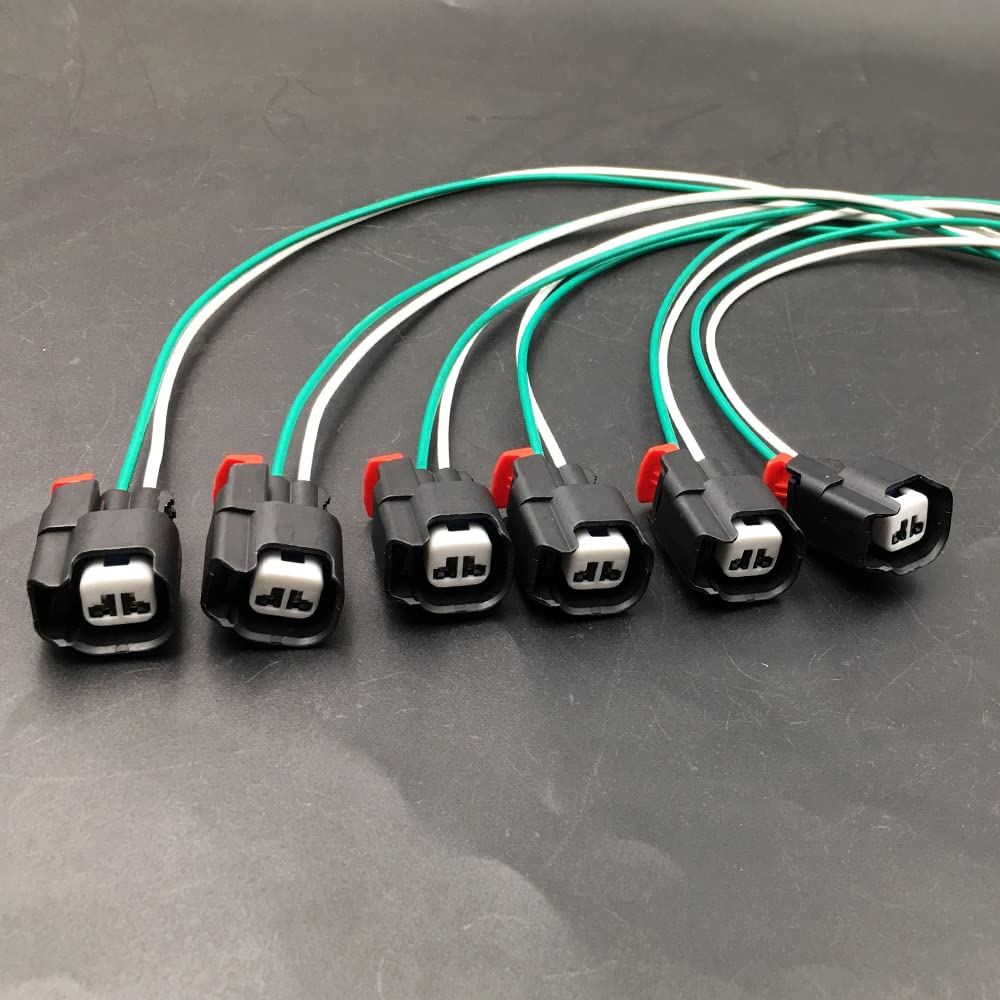 Huayicarbpart – 6 piezas compatibles con Dodge Jeep Wrangler JK TJ inyector de combustible alternador conector ABS cableado reparación arnés enchufe