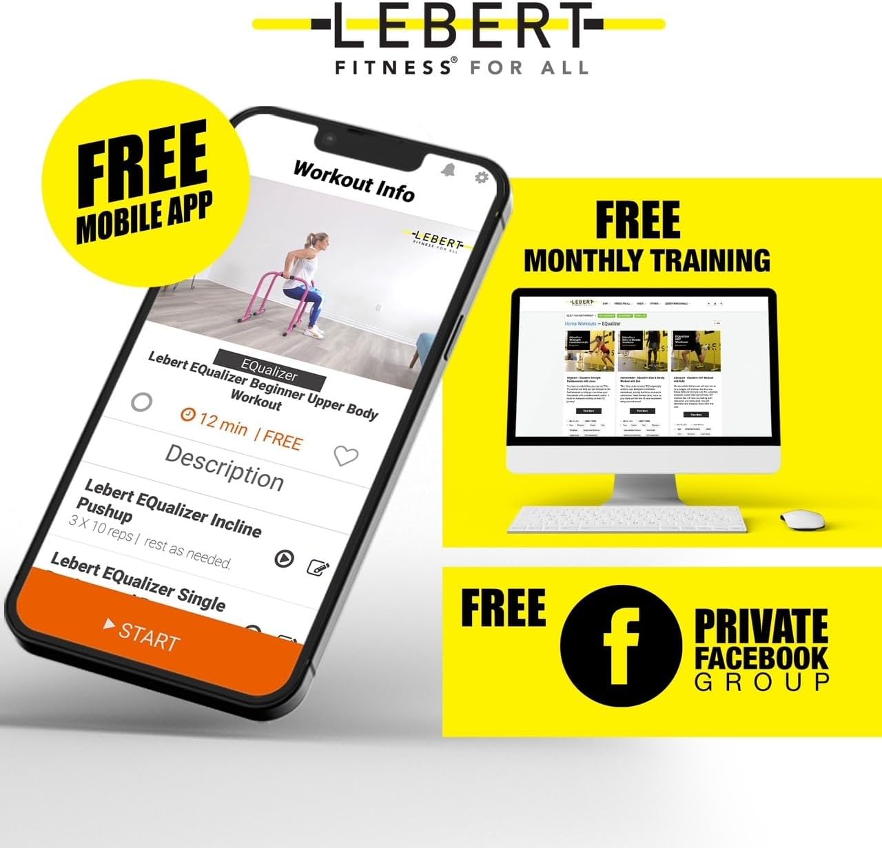 Lebert Fitness Parallette – Soporte de estación de inmersión para barras de empuje, perfecto para el hogar y el garaje, equipo de ejercicio,