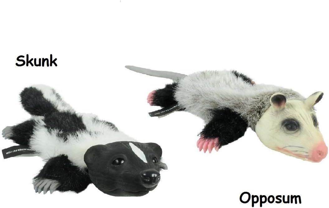 Hyper Pet Juguete realista para perros con relleno de zarigüeya chirriante o zorrillo para perros (zarigüeya)