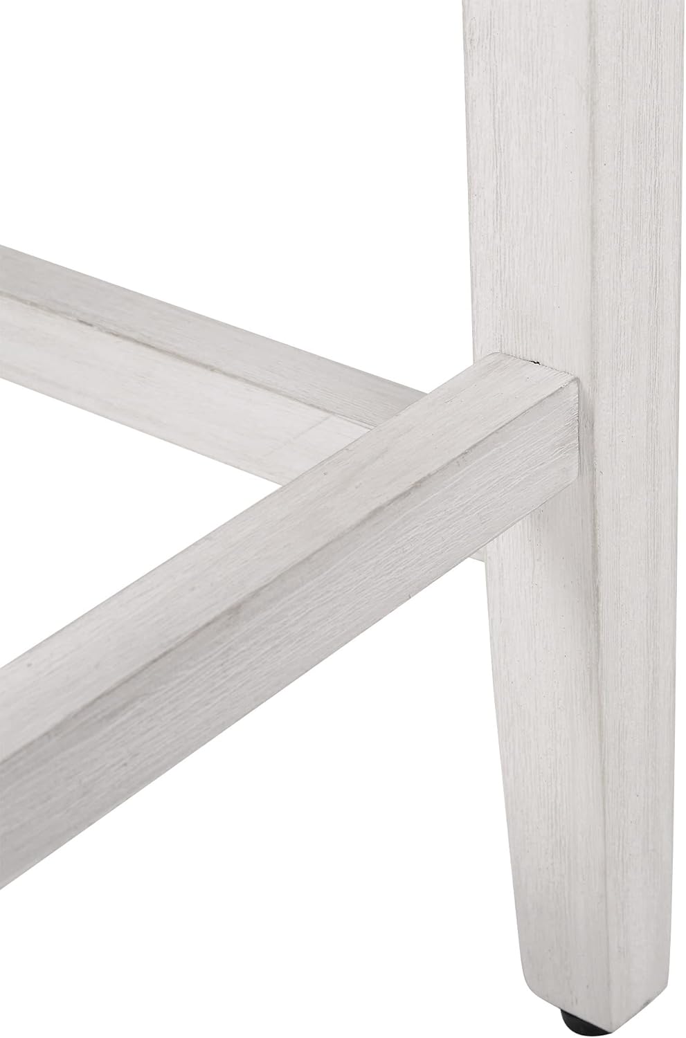 WO Home Furniture Taburete de mostrador de 24 pulgadas, taburete tapizado sin espalda con patas blancas antiguas de madera para cocina (gris)