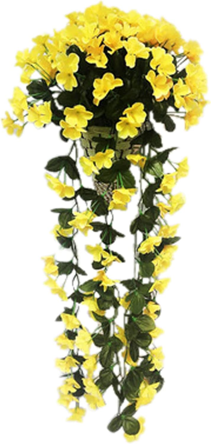 Scceatti Flores artificiales para exteriores, eucalipto falso, enredaderas artificiales para colgar en la pared, plantas de ratán sintético,