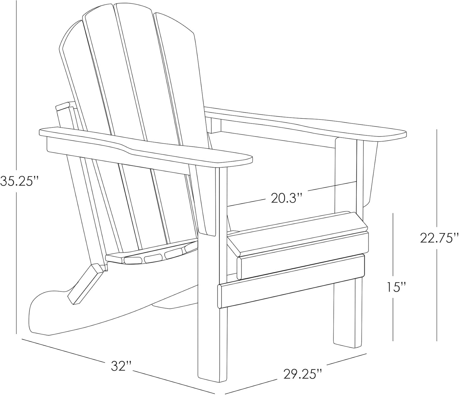 WO Home Furniture Adirondack – Tumbona plegable para fogatas, playa, balcón, patio trasero, césped, patio, piscina, terraza, jardín (turquesa)