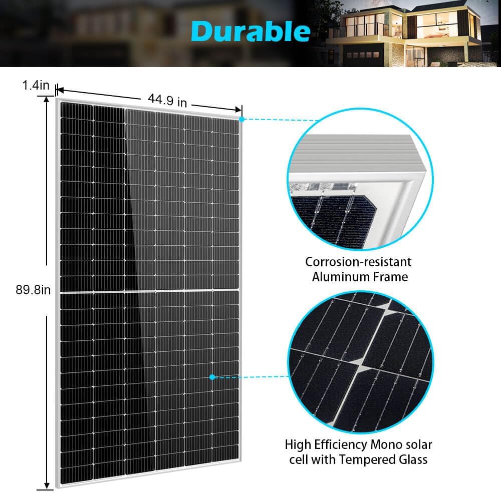 SUNGOLDPOWER – 2 paneles solares monocristalinos de 550 W, celda solar de grado A, impermeable IP68, panel solar de alta eficiencia para estación de