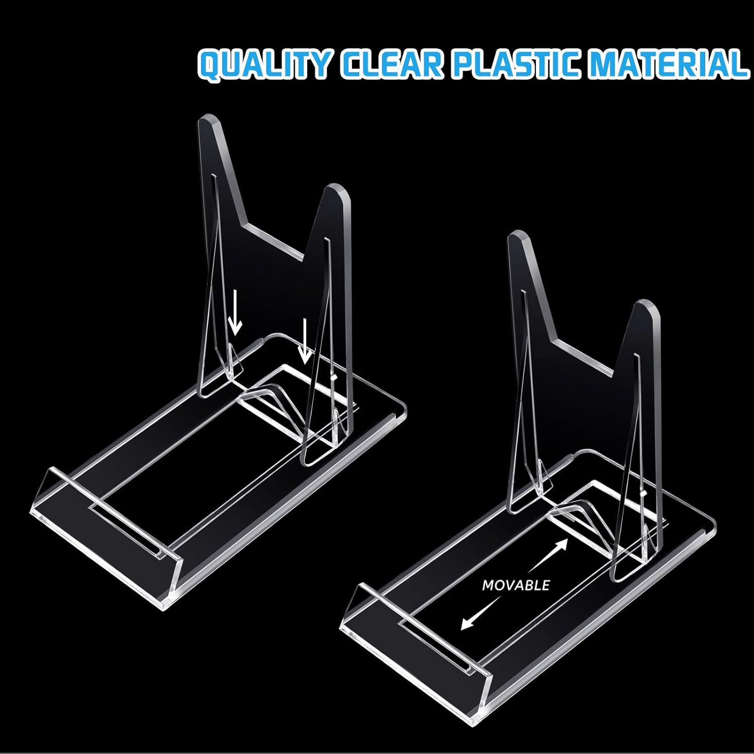 Tuanse Paquete de 40 soportes de acrílico para placa transparente, caballete ajustable, mini soporte para exhibir platos, libros, marcos de fotos,