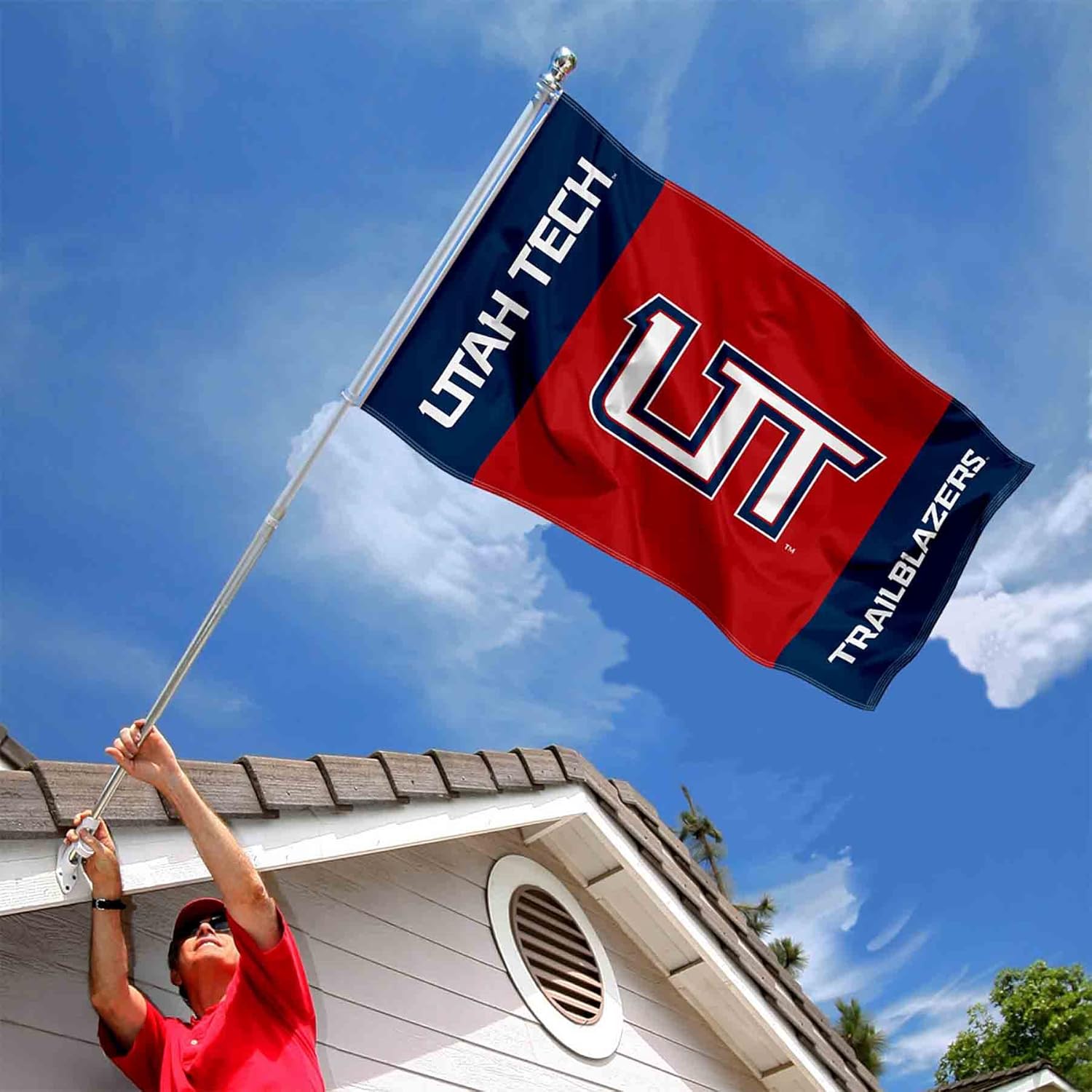 Bandera grande con ojales de Utah Tech Trailblazers