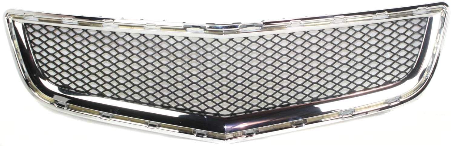 Evan Fischer Rejilla de parachoques compatible con modelos Chevrolet Traverse LS y LT 2009-2012, carcasa cromada con inserto negro 20756061 GM1036120