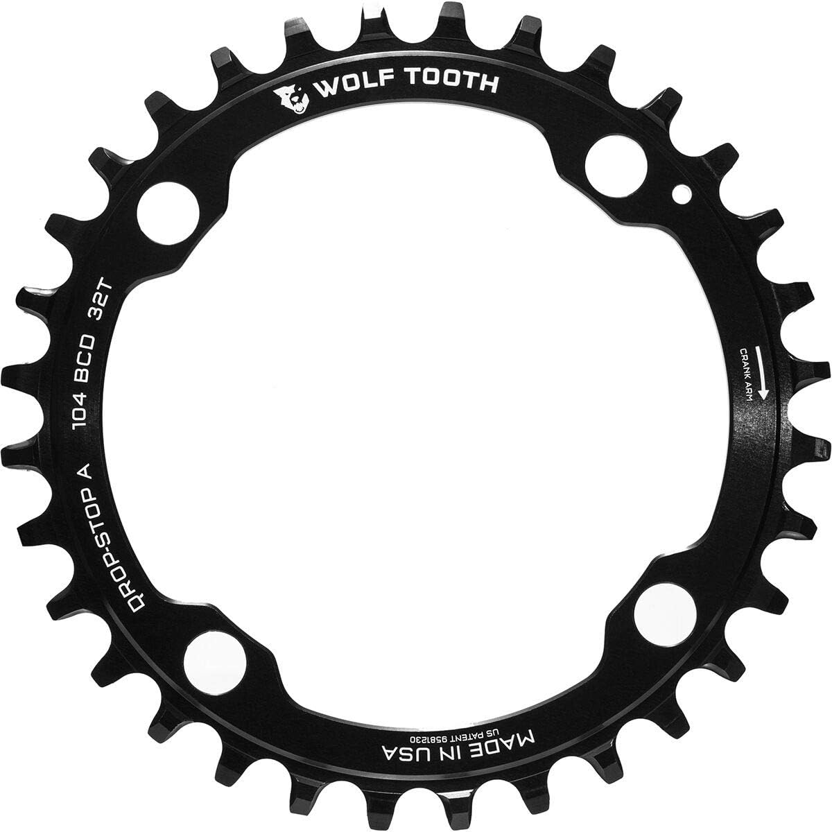 Wolf Tooth 96BCD Drop Stop Plato para bielas Shimano XT y XTR de 11 velocidades (32t, para M9000 XTR)