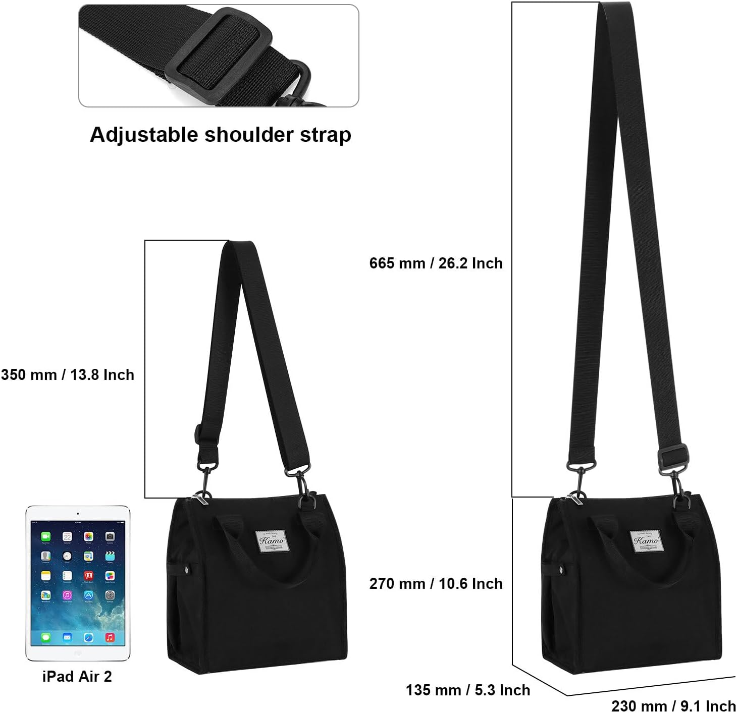 Kamo Bolsas de almuerzo para mujer, bolsa de almuerzo aislada, contenedor para el trabajo, viajes, playa, correa de hombro ajustable