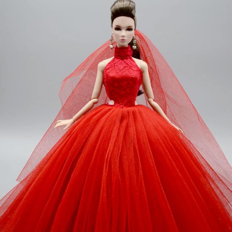 Ropa de muñeca de novia, vestido de novia para niña de 11.5 pulgadas, vestido de princesa de fiesta, accesorios de muñecas de 16 (estilo B)