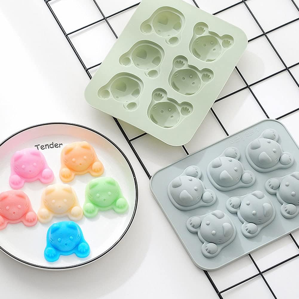 Molde de silicona para cubitos de hielo con forma de gato, 4 piezas de molde para hacer dulces para gatos, moldes novedosos de silicona para gatos,