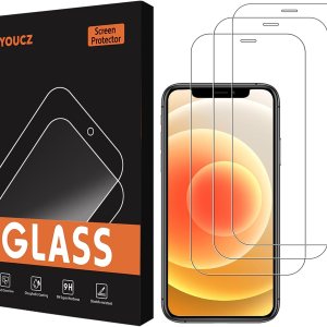 FAYOUCZ Paquete de 3 protectores de pantalla de vidrio compatibles con iPhone 12, película de vidrio templado de 6.1 pulgadas, antiarañazos, alta FAYOUCZ Paquete de 3 protectores de pantalla de vidrio compatibles con iPhone 12, película de vidrio templado de 6.1 pulgadas, antiarañazos, alta