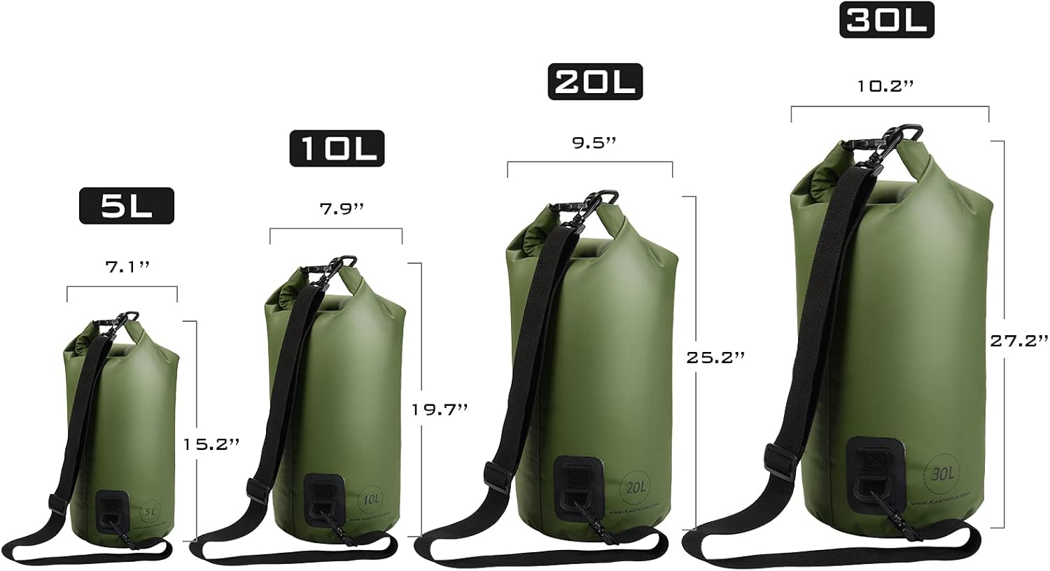 KastKing Cyclone Seal Dry Bags,Waterproof Storage Dry Bags,5L10L20L30L Roll Top Sack,Military Grade Construction for