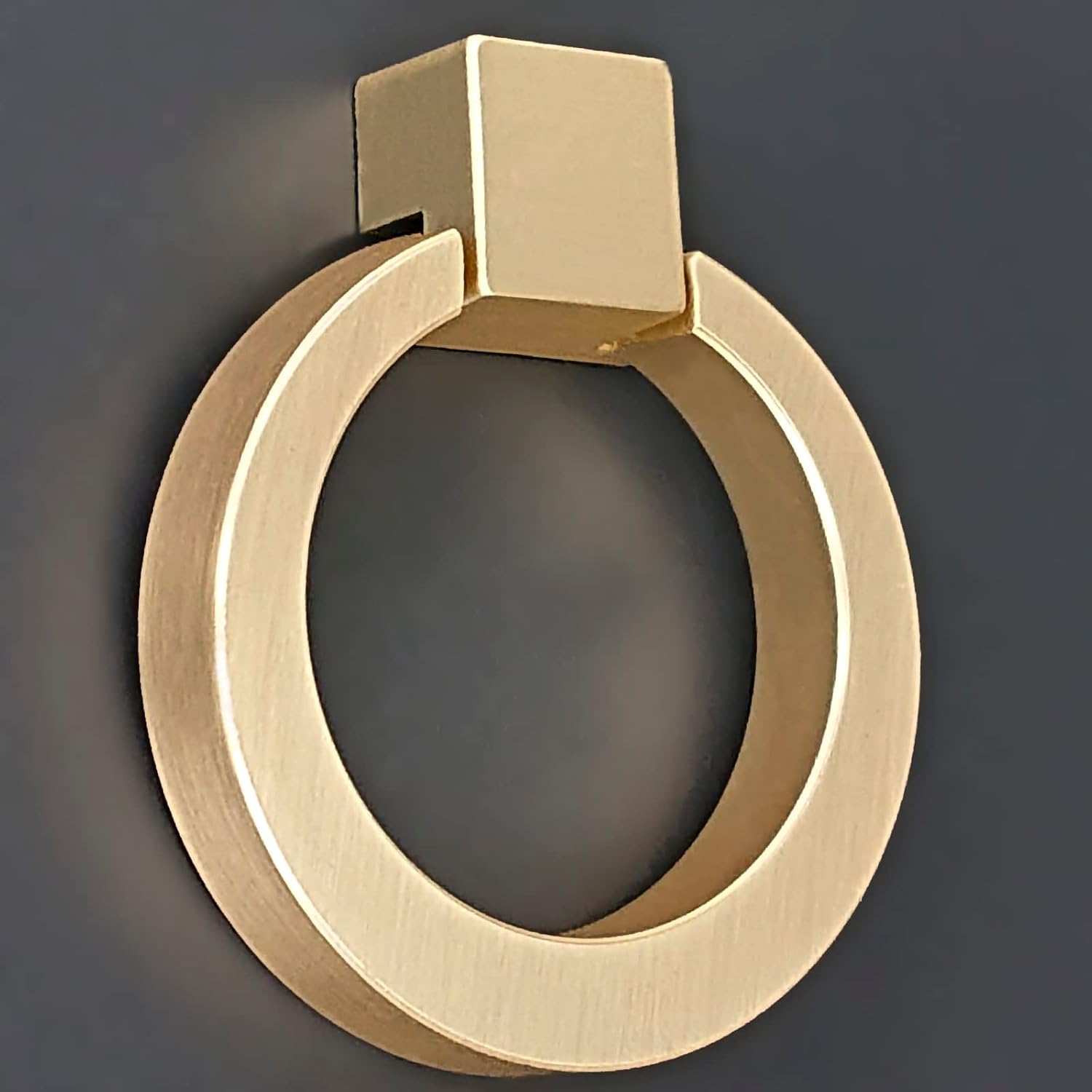 Pomos de gabinete, aleación de zinc, tirador de anillo de cajón de latón cepillado redondo para gabinete de cocina, perilla de cajón de puerta