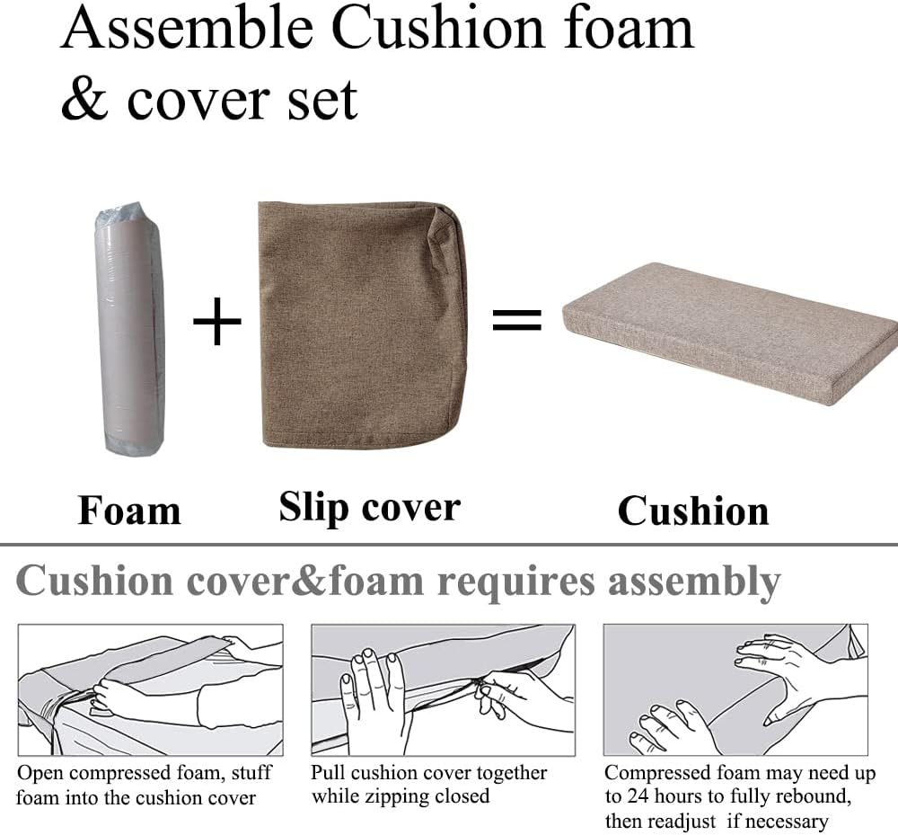 Cojines de banco para muebles de interior, espuma antideslizante para silla de cocina, comedor, cojín de asiento con cremallera de 44 x 16 pulgadas,