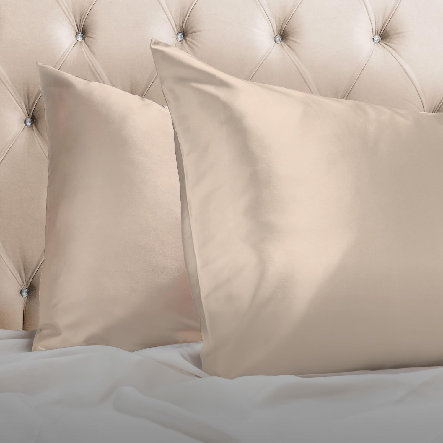 NGHT Paquete de 2 fundas de almohada de satén para piel y cabello, dos fundas de almohada súper suaves para un mejor sueño y cabello, 30 x 20