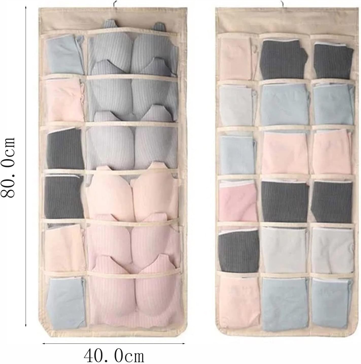 Organizador de brasieres para colgar en el armario para calcetines, ropa interior, ropa interior con colgador de metal giratorio, estante de doble