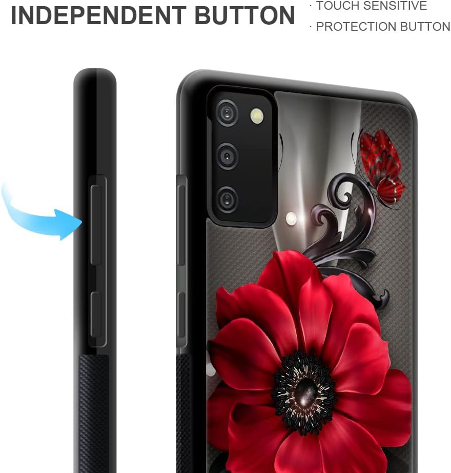 ZHEGAILIAN Funda compatible con Samsung Galaxy S20 FE 5G, diseño de mariposas y flores rojas, Galaxy S20 FE 5G, antideslizante, funda de TPU suave