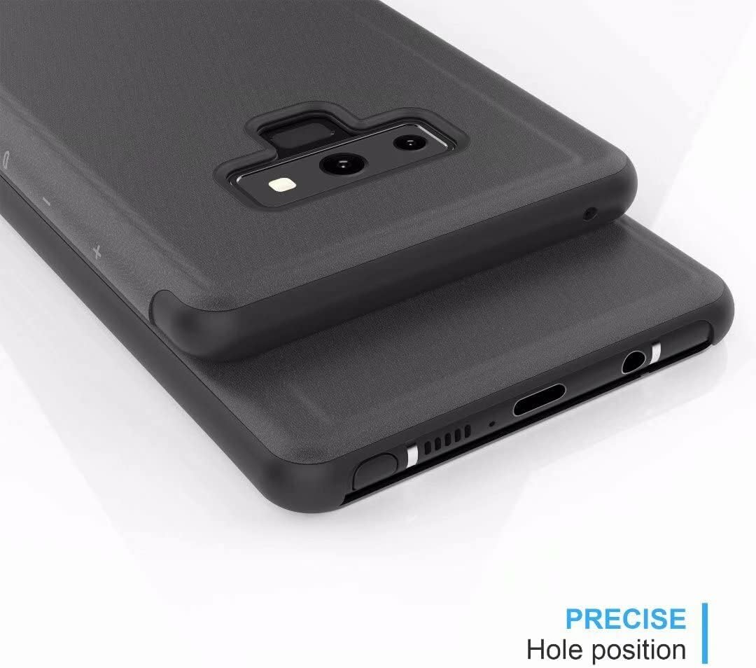 Omorro Funda para Galaxy S23 Ultra Luxury Clear View Electroplate Mirror Maquillaje Diseño Flip Wallet 360 Cuerpo Completo Protección de Pantalla