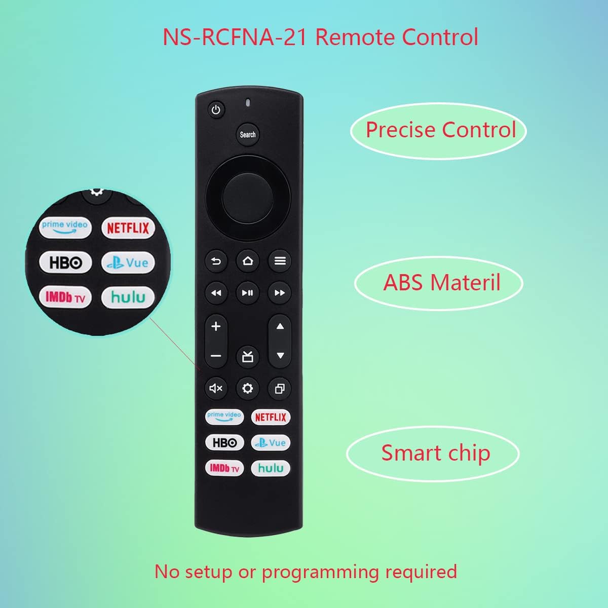 NS-RCFNA-21 NS-RCFNA-19 Mando a distancia de repuesto IR para Insignia Smart TV NS-24DF310NA19 NS-32DF310NA19 NS-39DF510NA19 NS-43DF710NA19