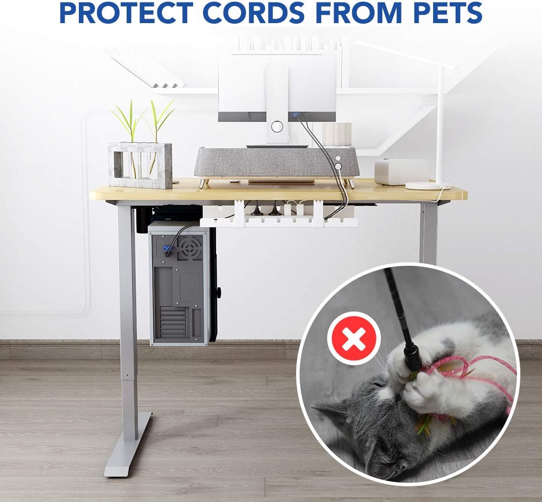 FLEXISPOT Bandeja de organización de cables para debajo del escritorio, cables de metal para organizar cables, bandeja de cables de oficina y hogar,