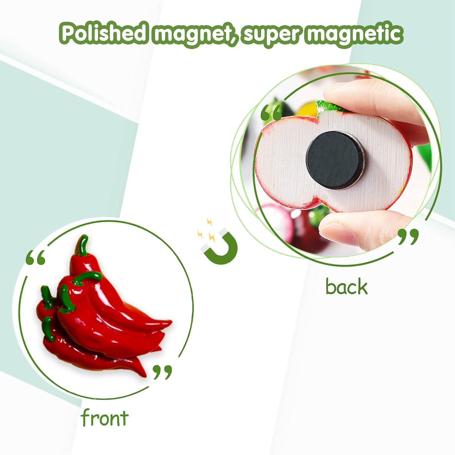 Imán para refrigerador de frutas y verduras, 1 juego de resina 3D para refrigerador, bonita decoración para el hogar, cocina, oficina, pizarra