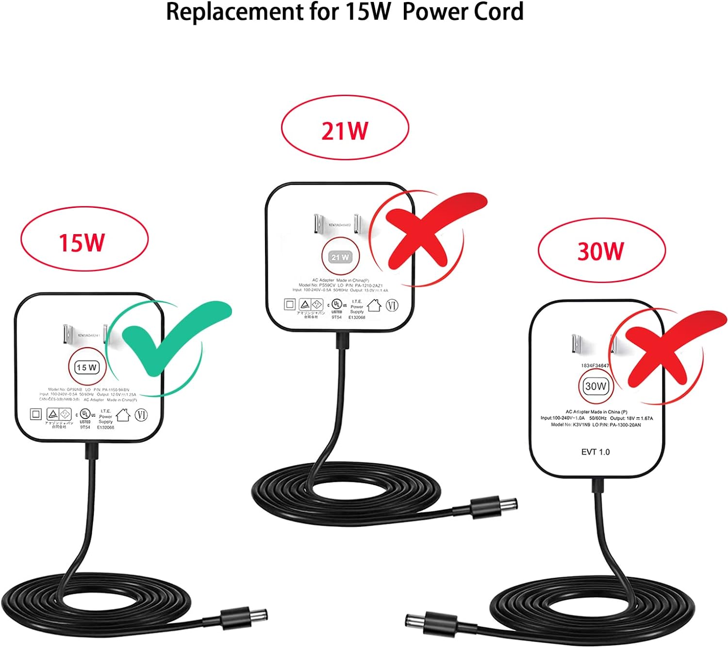 Cable de alimentación de repuesto para altavoz Alexa Dot 4 generación3 generación5 generación 2022, Show 5 2 generación 2021, adaptador de cargador