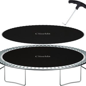 Cliselda Tapete de repuesto para cama elástica, se adapta a marco redondo de trampolín de 12 pies, 14 pies y 15 pies, con herramienta de Cliselda Tapete de repuesto para cama elástica, se adapta a marco redondo de trampolín de 12 pies, 14 pies y 15 pies, con herramienta de