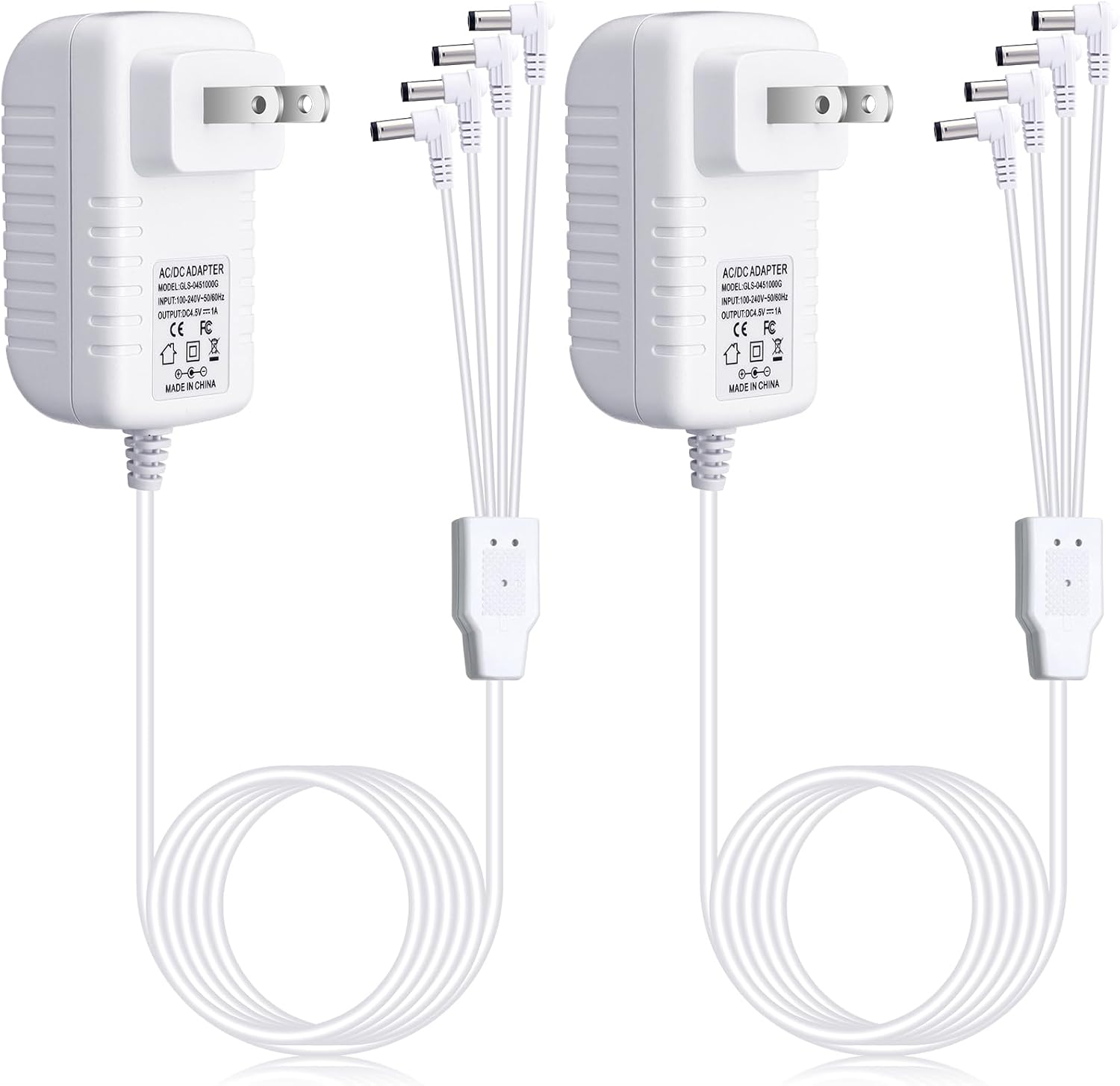 Umigy 2 adaptadores de corriente de 4.5 V compatibles con accesorios iluminados Lemax, adaptador de corriente de CA y CC para Navidad, Halloween,