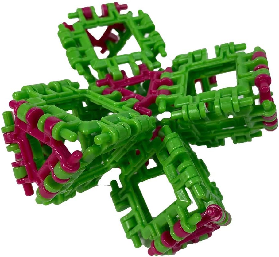 That Hinge Toy – Juego de 82 piezas azul + rosa, animal + más juguete de construcción STEM