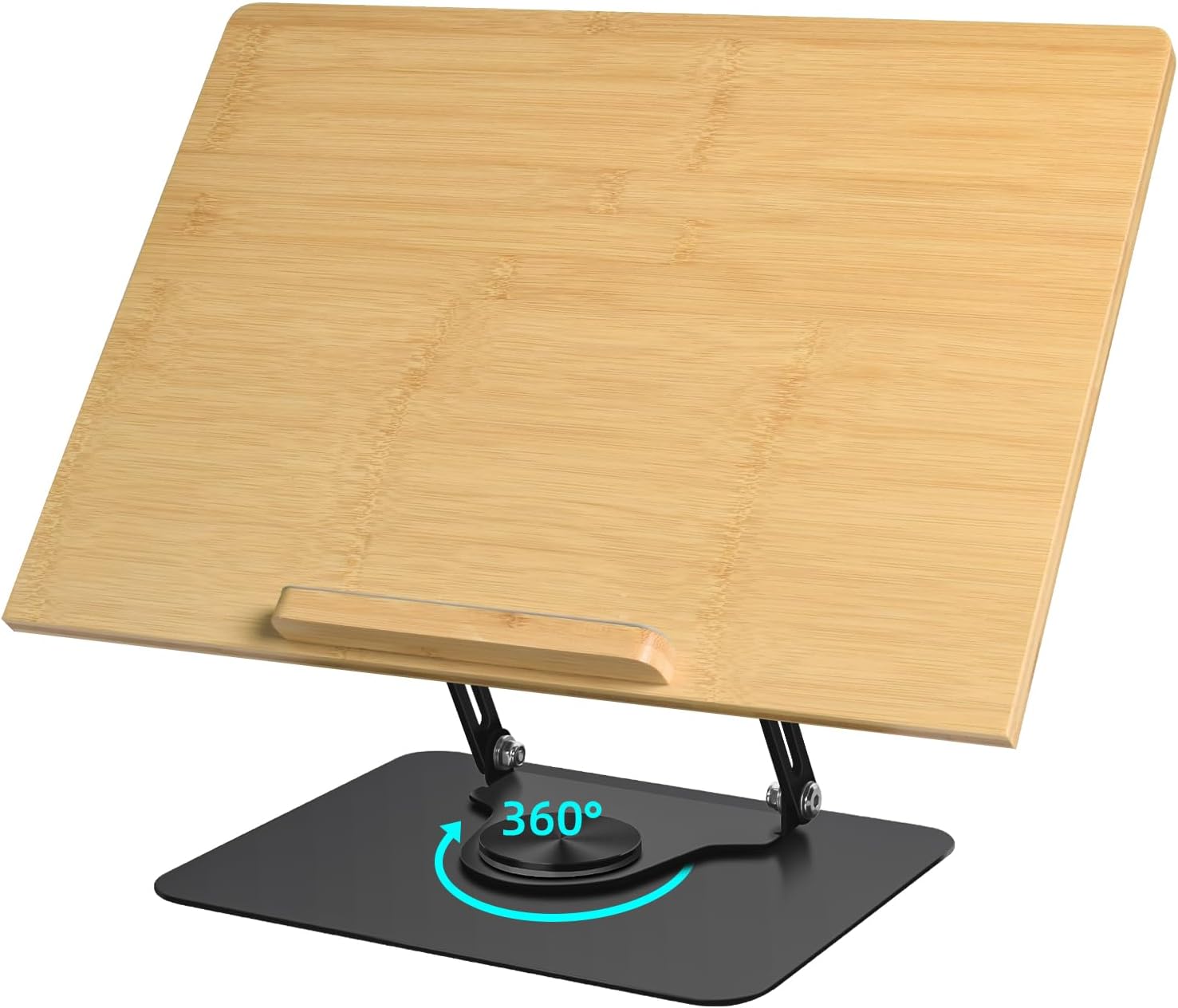 wishacc Soporte para computadora portátil para escritorio, soporte de computadora ajustable con base giratoria de 360, elevador ergonómico para
