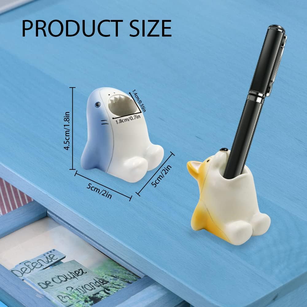 2 mini soportes para cepillos de dientes, divertido soporte para cepillo de dientes de animales de dibujos animados, soporte para bolígrafo único